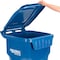 Global Industrial Mobile Heavy Duty Trash Container, 65 Gallon, Blue 237279BL - alternate 8